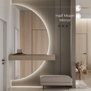 Half moon Mirror backlit